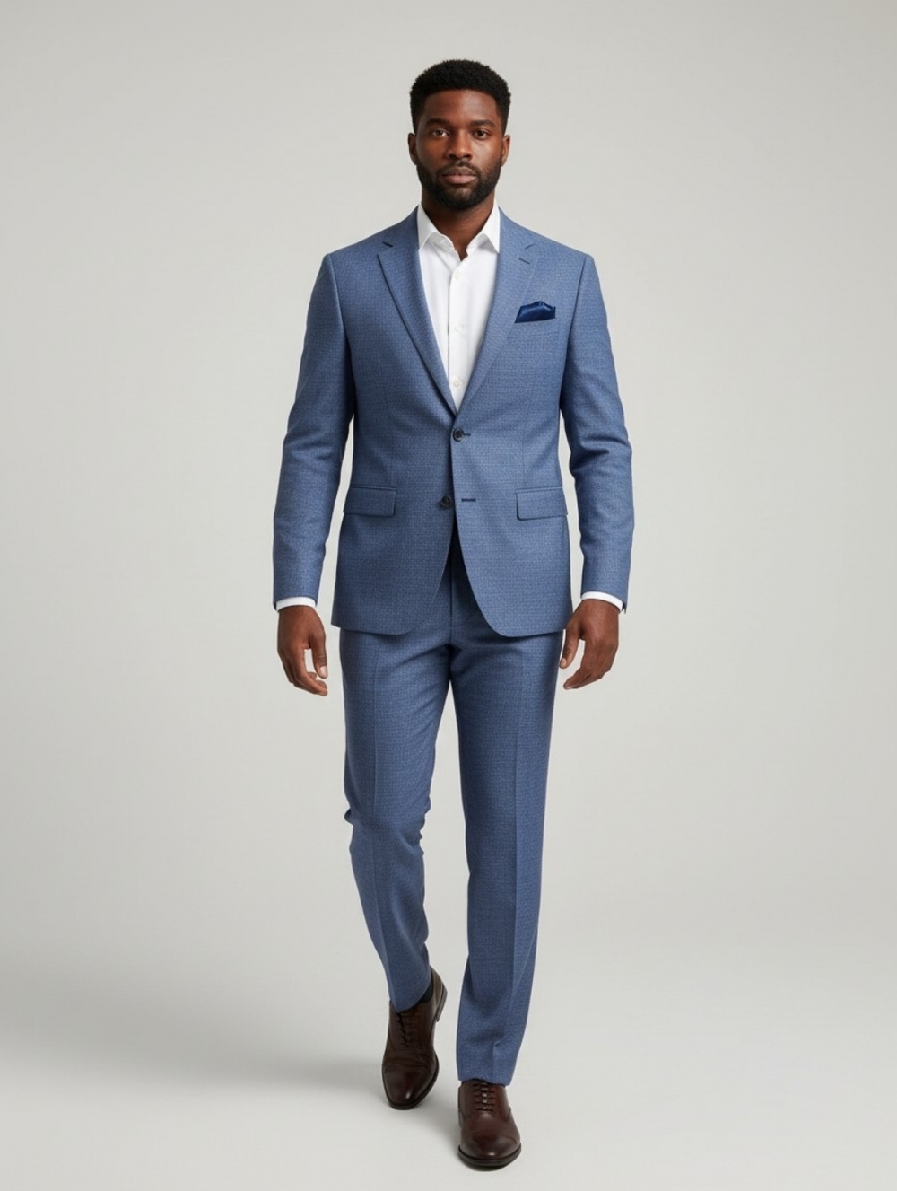 Bonobos Blue Wool Silk Cotton Blend Suit Jacket 40S Pants 32x29 Plaid Standard